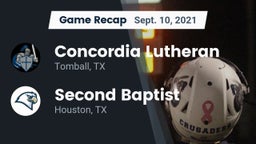 Recap: Concordia Lutheran  vs. Second Baptist  2021
