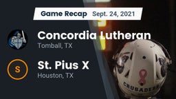 Recap: Concordia Lutheran  vs. St. Pius X  2021