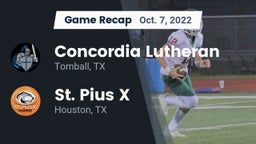 Recap: Concordia Lutheran  vs. St. Pius X  2022