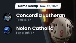 Recap: Concordia Lutheran  vs. Nolan Catholic  2022