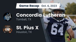 Recap: Concordia Lutheran  vs. St. Pius X  2023