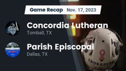 Recap: Concordia Lutheran  vs. Parish Episcopal  2023