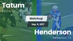 Matchup: Tatum  vs. Henderson  2017