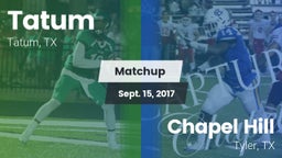 Matchup: Tatum  vs. Chapel Hill  2017