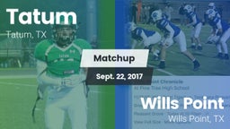 Matchup: Tatum  vs. Wills Point  2017