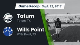 Recap: Tatum  vs. Wills Point  2017
