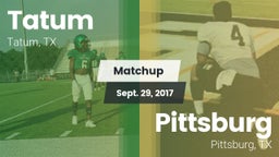 Matchup: Tatum  vs. Pittsburg  2017