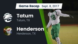 Recap: Tatum  vs. Henderson  2017