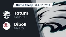 Recap: Tatum  vs. Diboll  2017
