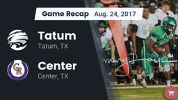 Recap: Tatum  vs. Center  2017