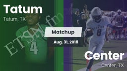 Matchup: Tatum  vs. Center  2018