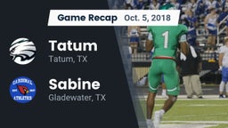 Recap: Tatum  vs. Sabine  2018