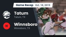 Recap: Tatum  vs. Winnsboro  2019