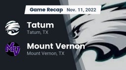 Recap: Tatum  vs. Mount Vernon  2022