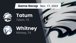 Recap: Tatum  vs. Whitney  2023