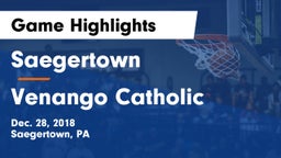 Saegertown  vs Venango Catholic Game Highlights - Dec. 28, 2018