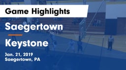 Saegertown  vs Keystone  Game Highlights - Jan. 21, 2019