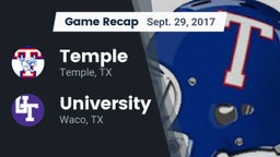 Recap: Temple  vs. University  2017