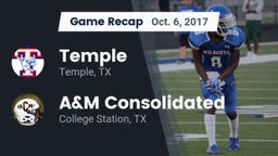 Recap: Temple  vs. A&M Consolidated  2017