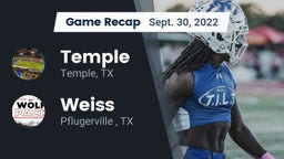 Recap: Temple  vs. Weiss  2022