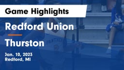 Redford Union  vs Thurston  Game Highlights - Jan. 10, 2023