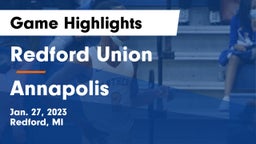 Redford Union  vs Annapolis  Game Highlights - Jan. 27, 2023