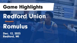 Redford Union  vs Romulus  Game Highlights - Dec. 12, 2023