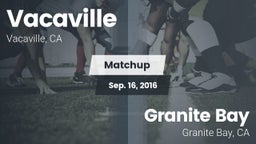Matchup: Vacaville High vs. Granite Bay  2016