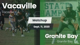 Matchup: Vacaville High vs. Granite Bay  2020