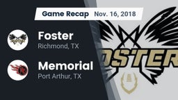 Recap: Foster  vs. Memorial  2018