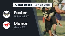 Recap: Foster  vs. Manor  2018