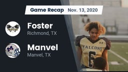 Recap: Foster  vs. Manvel  2020