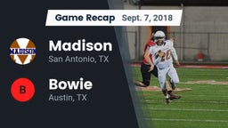 Recap: Madison  vs. Bowie  2018