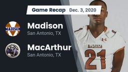 Recap: Madison  vs. MacArthur  2020