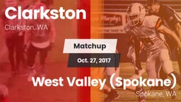 Matchup: Clarkston High vs. West Valley  (Spokane) 2017