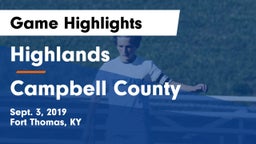 Highlands  vs Campbell County Game Highlights - Sept. 3, 2019