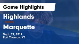 Highlands  vs Marquette Game Highlights - Sept. 21, 2019