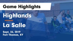 Highlands  vs La Salle  Game Highlights - Sept. 26, 2019