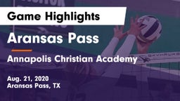 Aransas Pass  vs Annapolis Christian Academy  Game Highlights - Aug. 21, 2020