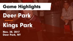 Deer Park  vs Kings Park   Game Highlights - Nov. 28, 2017