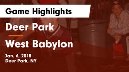 Deer Park  vs West Babylon  Game Highlights - Jan. 6, 2018