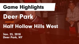 Deer Park  vs Half Hollow Hills West  Game Highlights - Jan. 23, 2018
