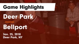 Deer Park  vs Bellport  Game Highlights - Jan. 25, 2018