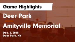 Deer Park  vs Amityville Memorial  Game Highlights - Dec. 3, 2018