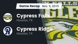 Recap: Cypress Falls  vs. Cypress Ridge  2019