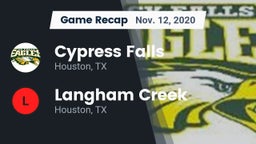 Recap: Cypress Falls  vs. Langham Creek  2020