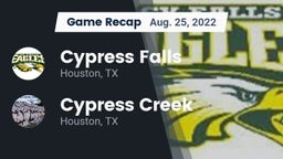 Recap: Cypress Falls  vs. Cypress Creek  2022