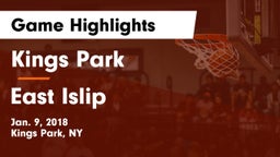 Kings Park   vs East Islip  Game Highlights - Jan. 9, 2018