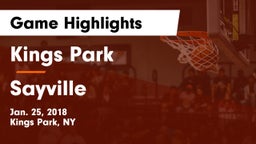 Kings Park   vs Sayville  Game Highlights - Jan. 25, 2018