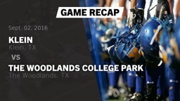 Recap: Klein  vs. The Woodlands College Park  2016